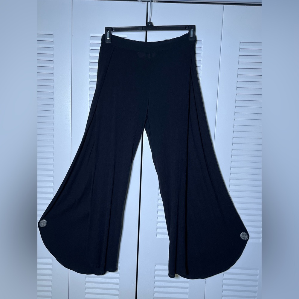 Mudd Elastic Waist Split Leg Pants | Black | Size Large / L